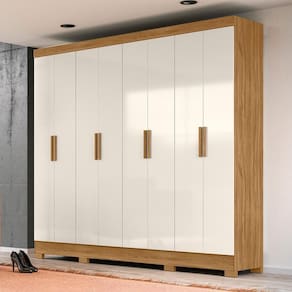 Guarda Roupa 8 Portas Superagui Freijó Off White
