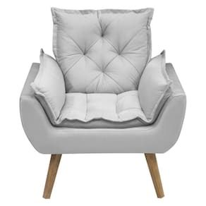 Kit Com 2 Poltronas Opala Conforto Decorativa Em Veludo Cinza