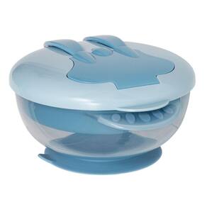 Kit Refeição Infantil Buba Com Compartimento E Talheres Azul