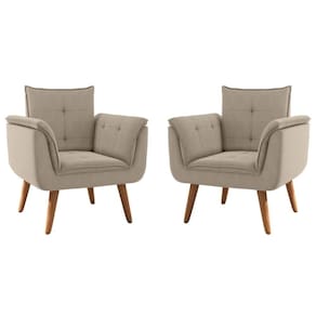 Conjunto Poltrona Para Sala De Recepção Silveiras Inca Castor