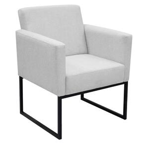 Poltrona Jade Conforto Aconchego Tecido Boucle Base Metálica Cinza