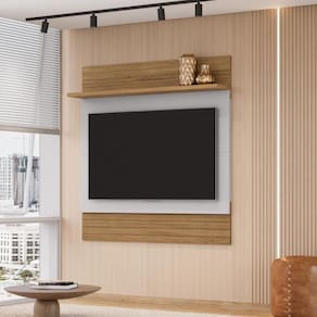 Conjunto Painel E Rack Elizabete Cinamomo Off White