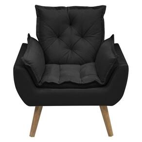 Kit Com 2 Poltronas Opala Conforto Decorativa Em Veludo Preto