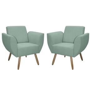Kit De 2 Poltronas Jolly Cadeira Decorativa Em Tecido Boucle Verde