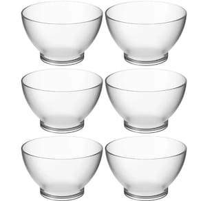 Kit 6 Bowls 500ml Coza Cumbucas Plásticas Sobremesas Sorvetes Sopas Transparente