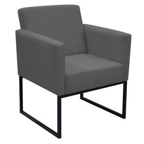 Poltrona Jade Conforto Aconchego Tecido Boucle Base Metálica Chumbo