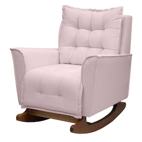 Poltrona Amamentação De Balanço Helena Linho Quarto Bebê Rosa