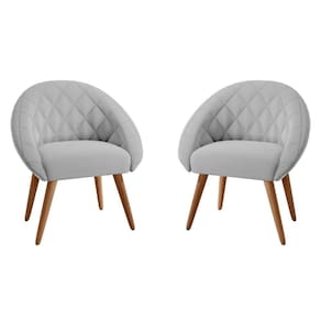 Conjunto Poltrona Decorativa Maricá Linha Cinza