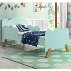 Cama Infantil Nuvenzinha Verde Com Colchão