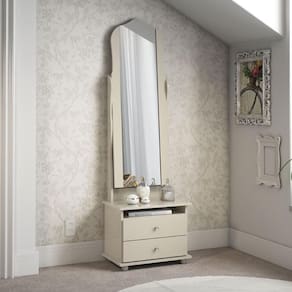 Toucador Com 2 Gavetas Espelho Delta Off White