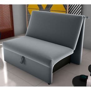 Sofá Cama Para Descanso Alice Veludo Cinza