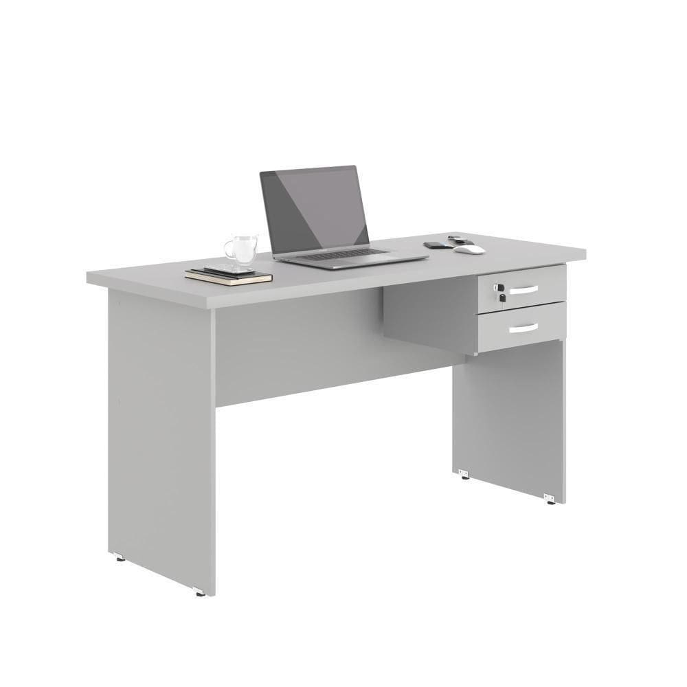 Escrivaninha Com Gavetas Plate Cinza