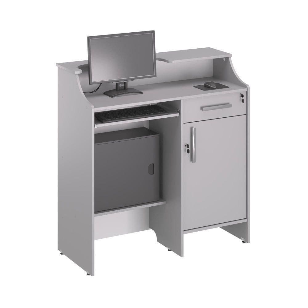 Balcao Caixa Stamp Com Gaveta Cinza