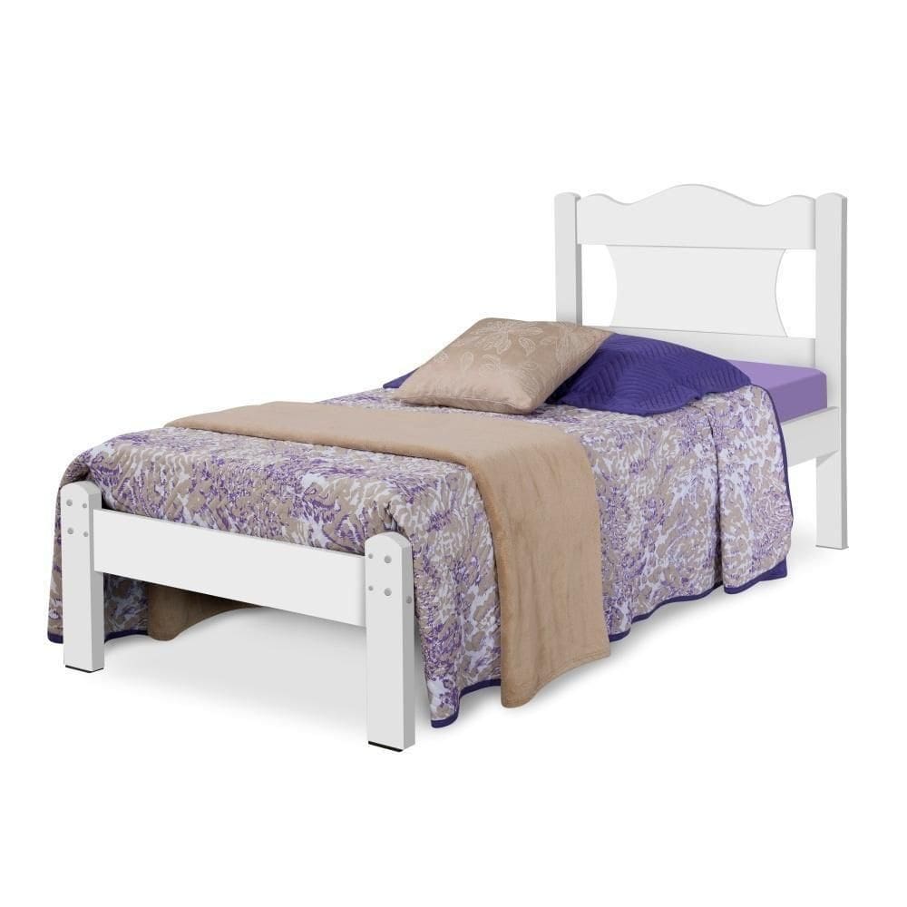 Cama Solteiro Com Cabeceira Virgil Branco
