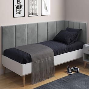 Conjunto De Cabeceira Solteiro Vital Sued Cinza
