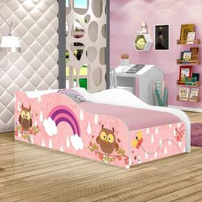 Cama Fun Corujinhas E Borboletas Solteiro Com Colchão