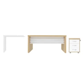Conjunto Escritório Completo Walthamstow Carvalho Branco