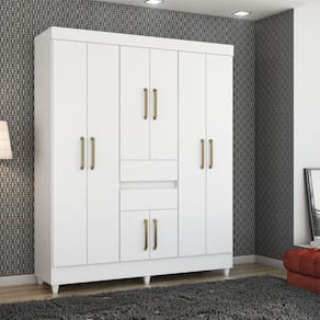 Guarda Roupa Casal 8 Portas Terni Branco