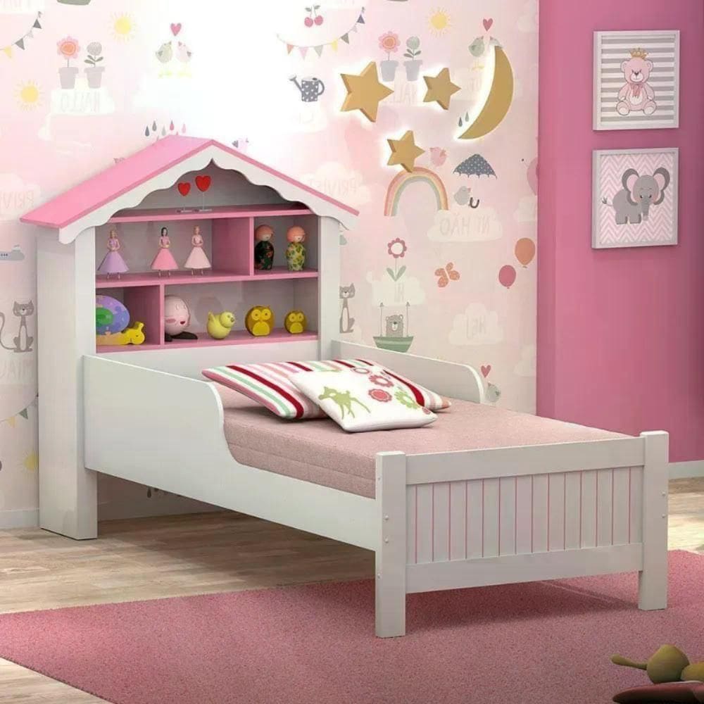 Cama Casinha Rosa Com Nichos Menina