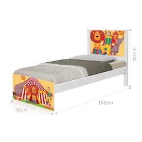Cama Solteiro Com Cabeceira Adesivada Palhaço Circo
