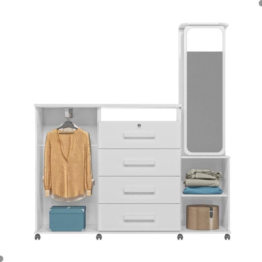 Cômoda Copacabana 2 Portas 4 Gavetas Branca | Casas Bahia