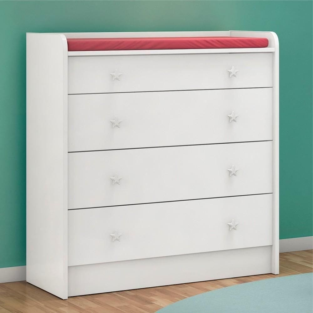 Cômoda Infantil Com Trocador Nelle Branco