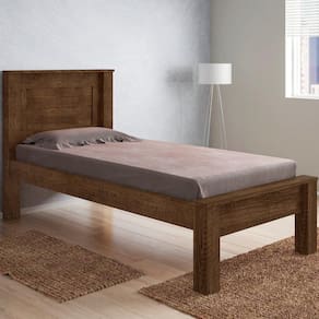 Cama Solteiro Roma Malbec Com Colchão