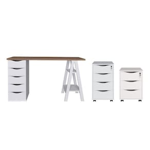 Conjunto Escritório Completo Solingen Nogal Branco