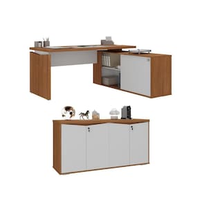 Mesa Com 3 Nichos E Balcão Cuiabá Freijó Branco