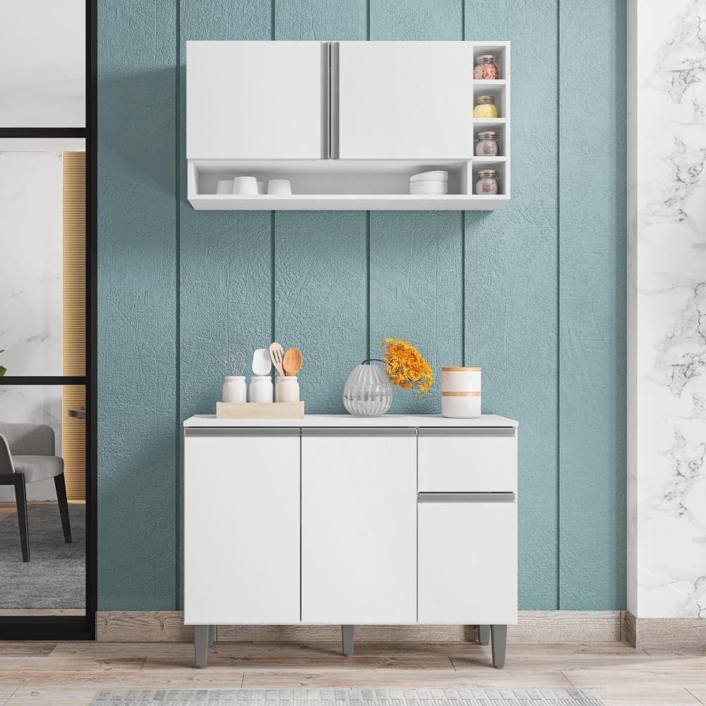 Balcão E Aéreo Para Cozinha Miami Branco