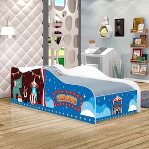 Cama Carro Fun Adesivada Circo Picadeiro Solteiro