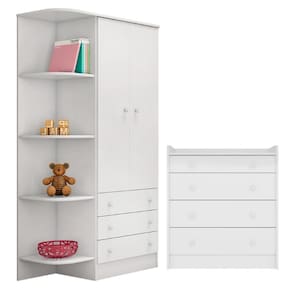 Cômoda E Roupeiro Com 2 Portas Montreal Branco Branco