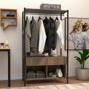 Guarda Roupa Casal Industrial Preto/demolição Maka Albarn