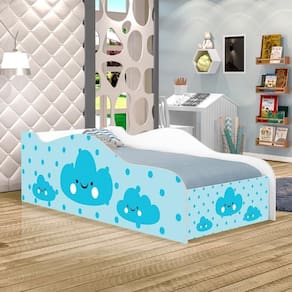 Cama Fun Nuvens Meninos Solteiro Com Colchão