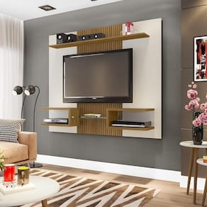 Painel Para Lourosa Off White Cinomomo Pintura 3d Ripada