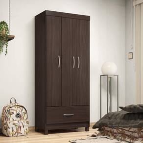 Conjunto Guarda Roupa 3 Portas E Sapateira Genev Cafe Touch