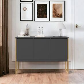 Buffet Classico Com 3 Portas Veneza Preto Dourado