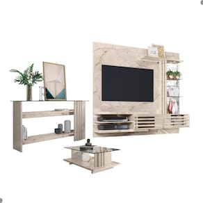 Conjunto Para Sala De Estar Completo Wayne Calacata Off-white