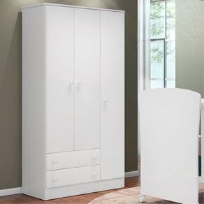 Guarda Roupa Com 2 Gavetas Vicenza Branco Branco