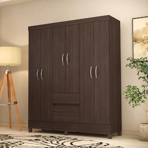 Conjunto Guarda Roupa 6 Portas E Sapateira Avila Cafe Touch
