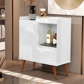 Buffet Marili Retrô Branco Freijo Com 2 Portas