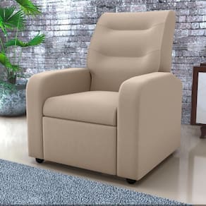 Poltrona Decorativa Reclinável Cecilia Veludo Light Bege