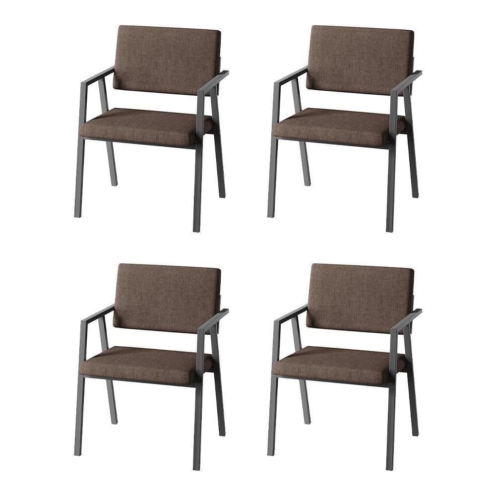 Conjunto 4 Cadeira Podium Plus Marrom