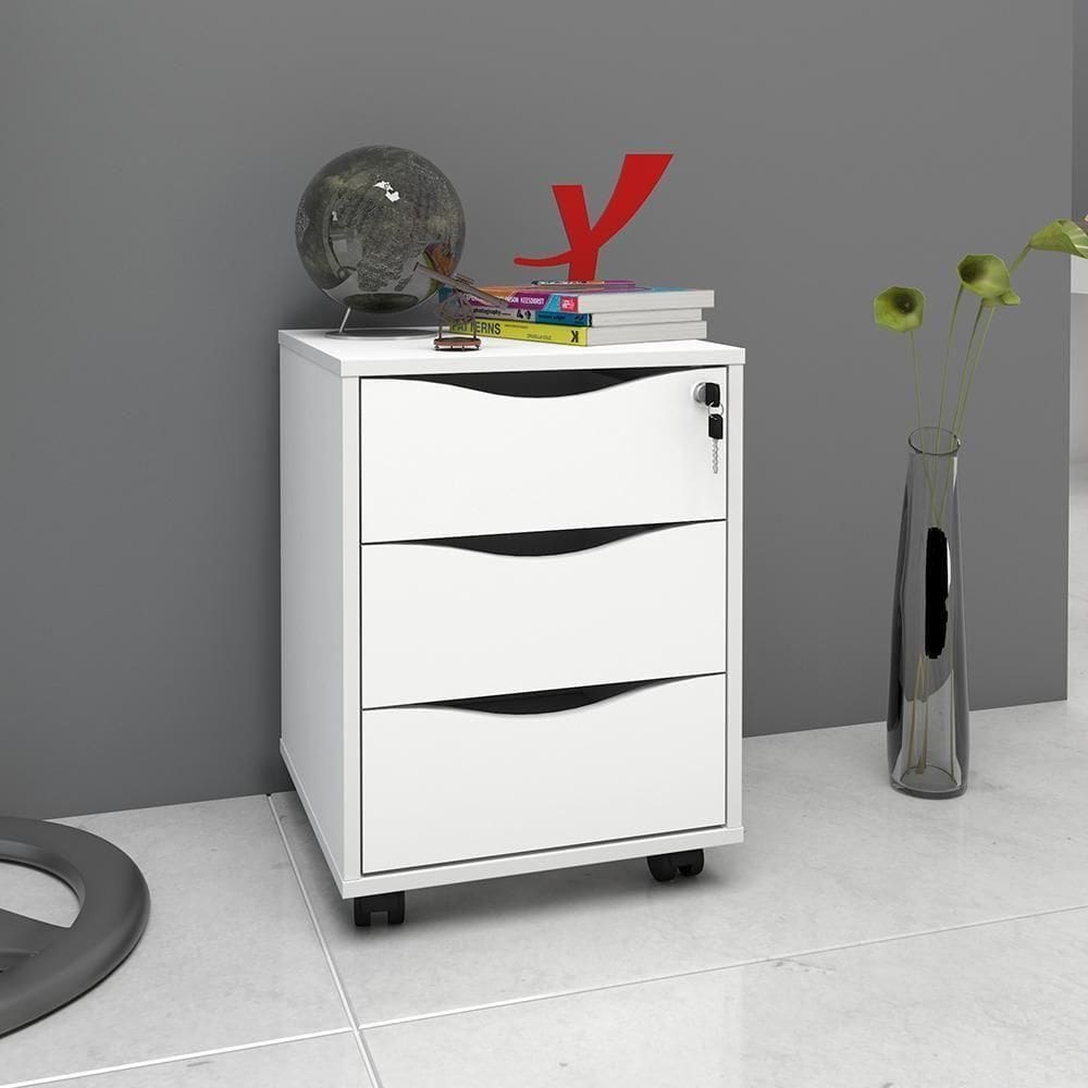 Gaveteiro 3 Gavetas Bronte Branco