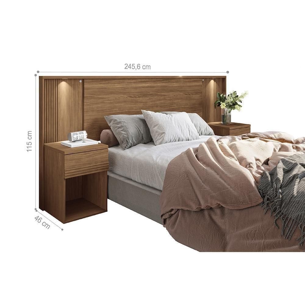 Cabeceira Casal Com Gavetas Caracas Jatobá