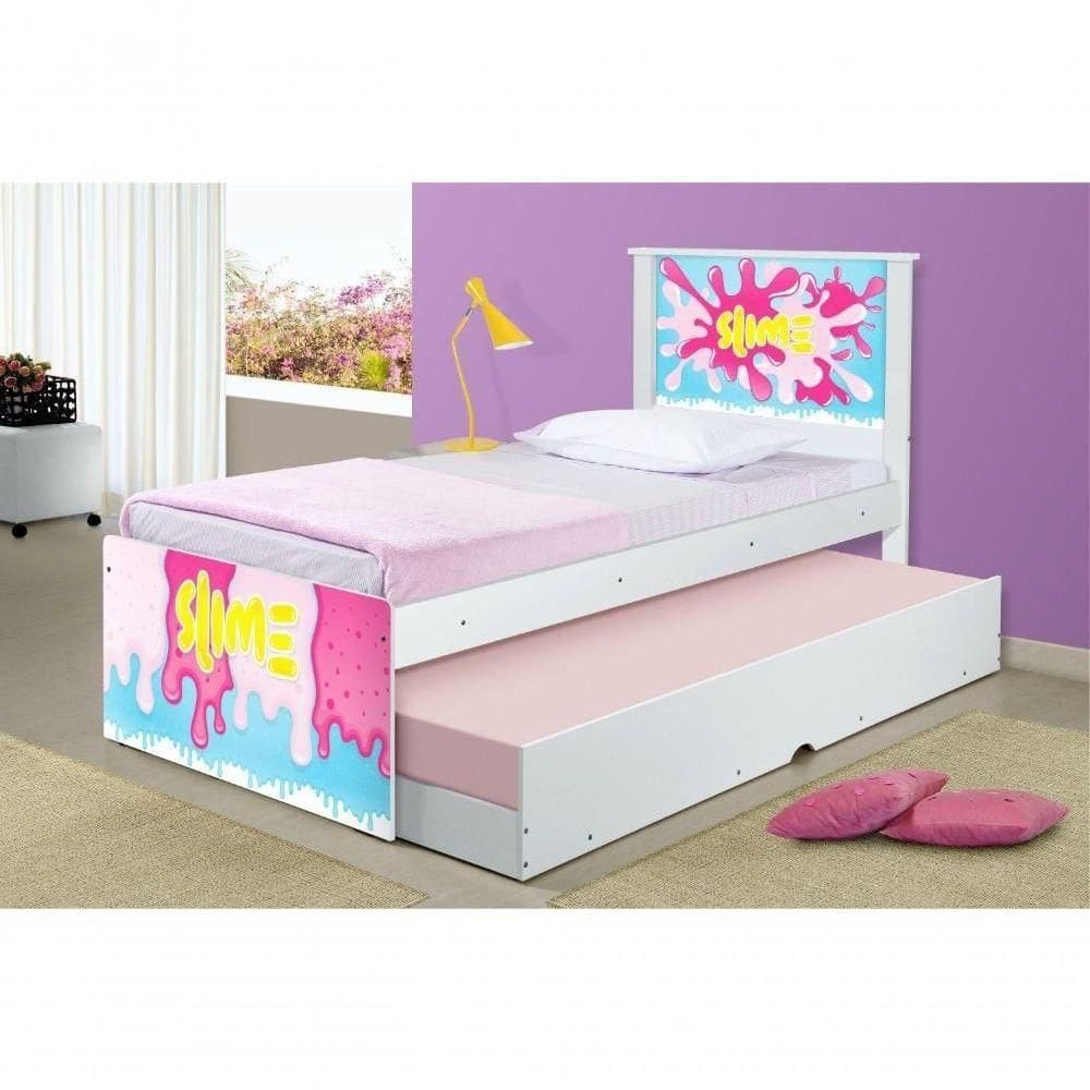 Bicama Solteiro Com Cabeceira Slime Menina