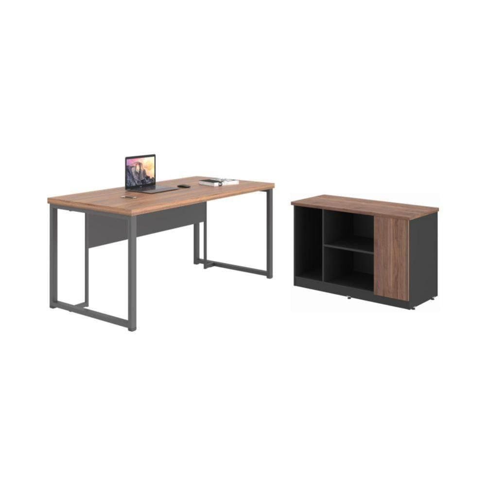 Kit Office Completo Modern Noce Preto