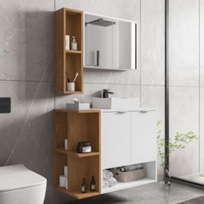 Conjunto Gabinete E Espelheira Rennes Branco