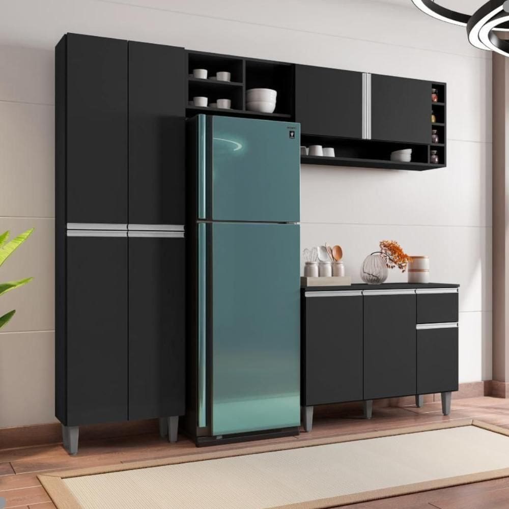 Cozinha Compacta Atlanta Preto Fosco