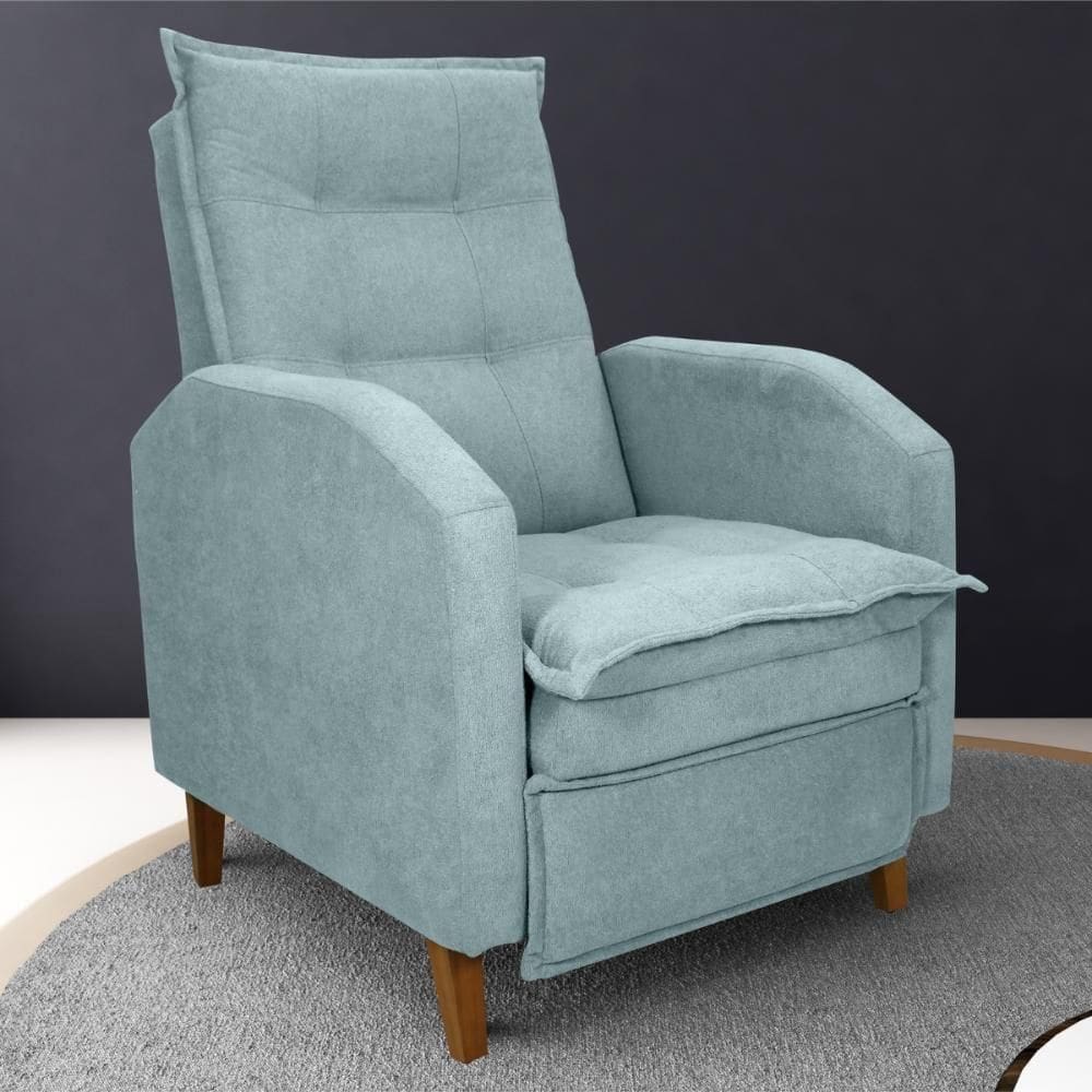 Poltrona Reclinável Leeds Boucle Azul